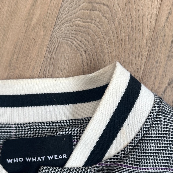 Who What Wear Gray Plaid Bomber Jacket Size 1X - Picture 7 of 14